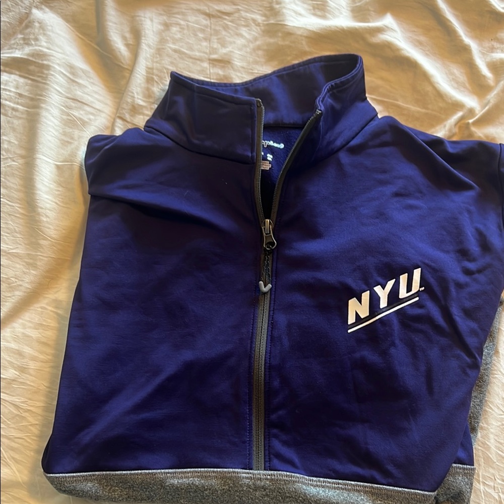 NYU Purple and Gray Quarter-Zip Pullover- NWOT